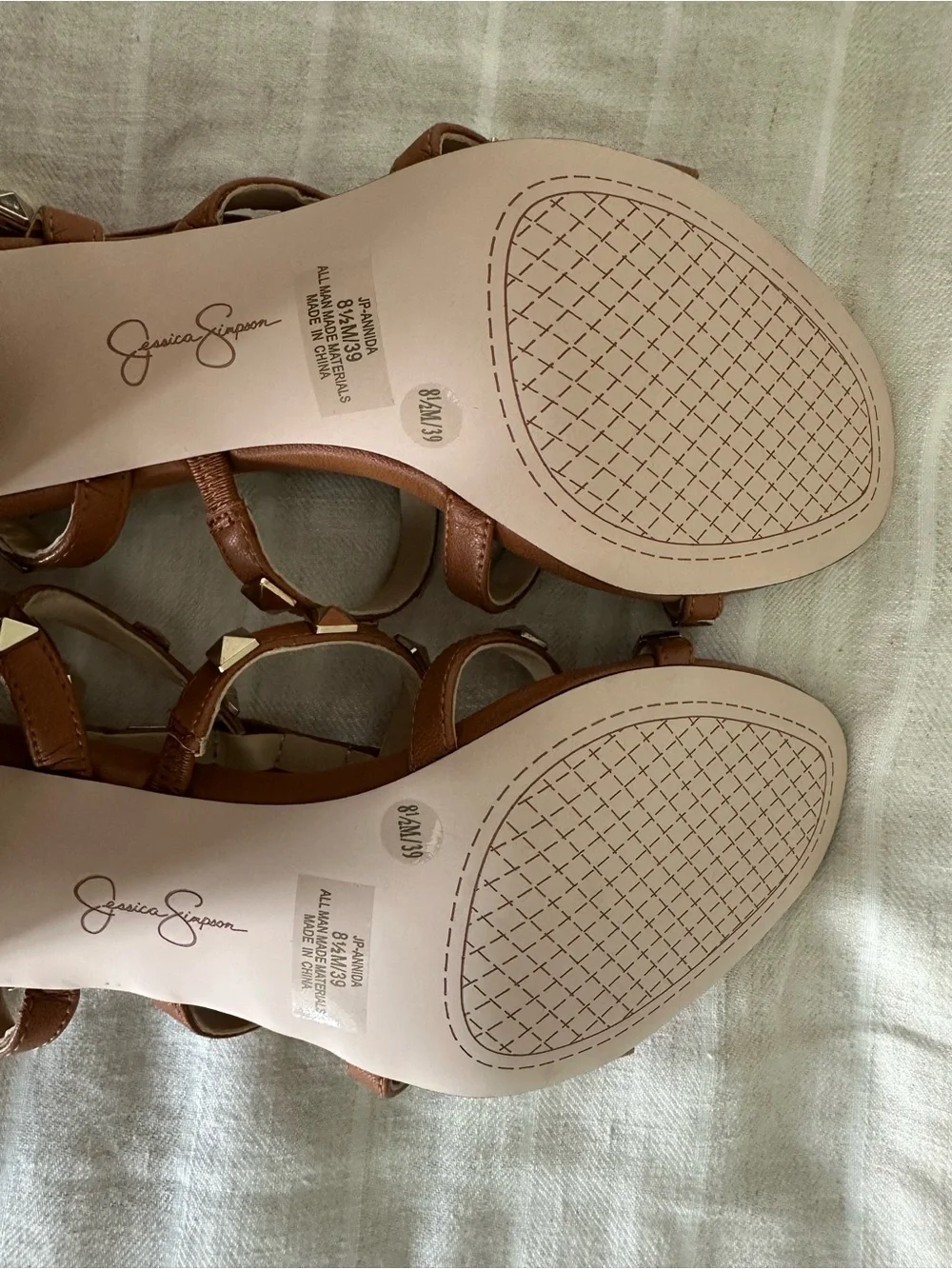 Jessica Simpson Studded Strappy Block Heel Sandals - Never Worn
